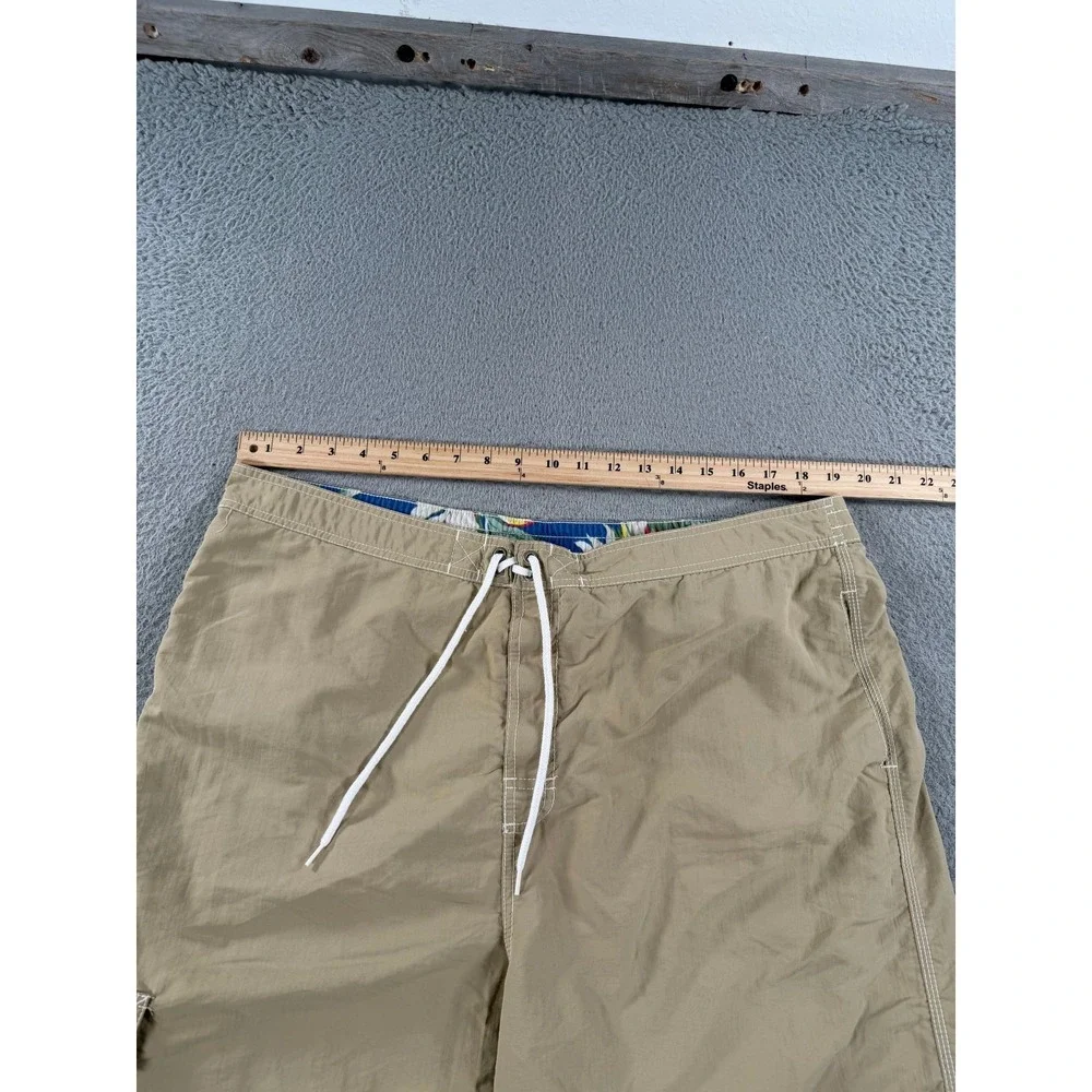 Polo Ralph Lauren Shorts Men's 2XL Beige Cargo Pockets Drawstring Swim Trunks‎